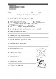 English worksheet: Final test for Side by Side 2