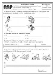 English worksheet: Test for 4th graders