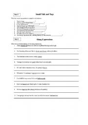 English worksheet: Tags and Slang