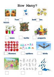 English Worksheet: How Many