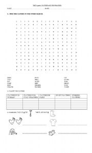 English worksheet: Test  Clothes and weather