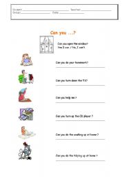 English worksheet: abilities