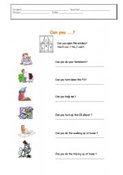 English Worksheet: abilities