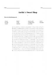 English Worksheet: Archies Sweet Shop