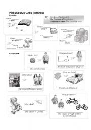 English Worksheet: POSSESSIVE CASE (whose?)