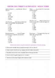 English worksheet: MODAL VERBS ACTIVITIES