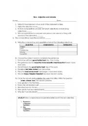 English Worksheet: Quiz Adjectives & adverbs