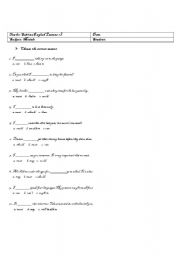 English Worksheet: Quick quiz on modals.