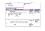 English Worksheet: English lesson plan
