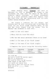 English Worksheet: RIHANNA - UMBRELLA