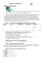 English Worksheet: english test ( daily routines)