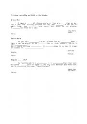 English Worksheet: Dictation