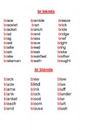 English Worksheet: blends