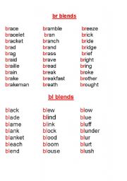 English worksheet: blends