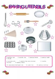 English Worksheet: BAKING UTENSILS