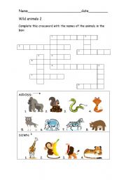 English Worksheet: Wild animals 2