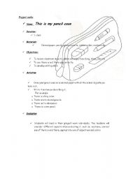 English worksheet: my pencil case