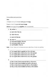 English worksheet: Comparatives and Superlatives