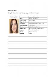 English Worksheet: Describing a celebrity