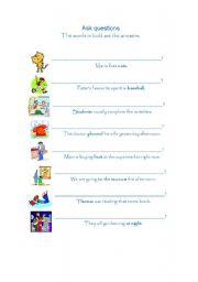 English Worksheet: Ask questions