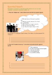 English worksheet: Reported speech: celebrities (2)