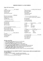 English worksheet: perfect or past