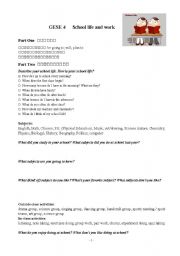 English worksheet: school life