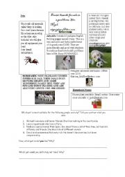 English Worksheet: Pet Adverts - Reading and Conversation Practice