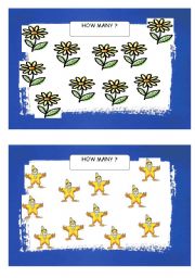 English Worksheet: 10 pages : GAME: How many... Cards