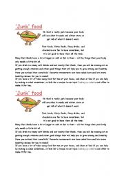 English Worksheet: junk food