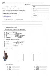English Worksheet: personal information