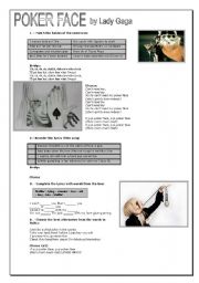 English Worksheet: POKER FACE by Lady Gaga