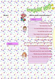 English Worksheet: Irregular verbs