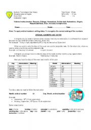 English Worksheet: dates