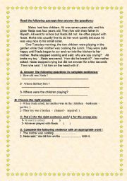 English Worksheet: Maha and her two children