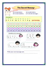 English Worksheet: the secret message