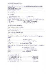 English Worksheet: past simple / future going to 