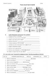 English Worksheet: Places aroun town