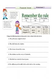 English Worksheet: Passive Voice (PAST SIMPLE)_3 pages of 3 different exercises
