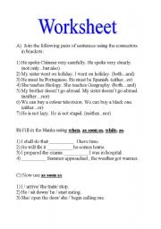 English worksheet: CONNECTORS