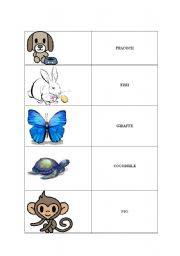 English worksheet: Animals Dominoe