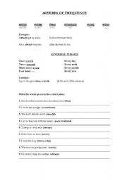 English worksheet: Adverbs of Frequency