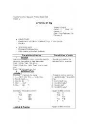 English worksheet: lesson plan grade 2 2
