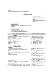 English worksheet: Lesson plan, grade 2 3