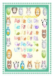 English Worksheet: Animals Alphabet