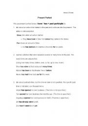 English worksheet: Present Perfect