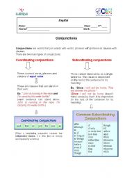 English Worksheet: conjunctions