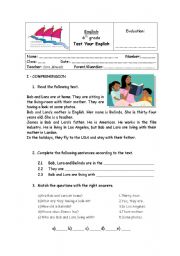 English Worksheet: Teste on Present Continuous (page 1 of 4)