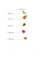 English Worksheet: fruits