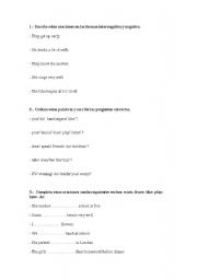 English Worksheet: The Present Simple